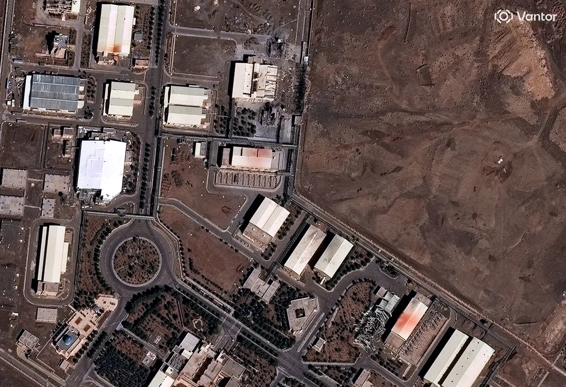 Vantor satellite imagery of Natanz nuclear facility building damage Iran March 2, 2026