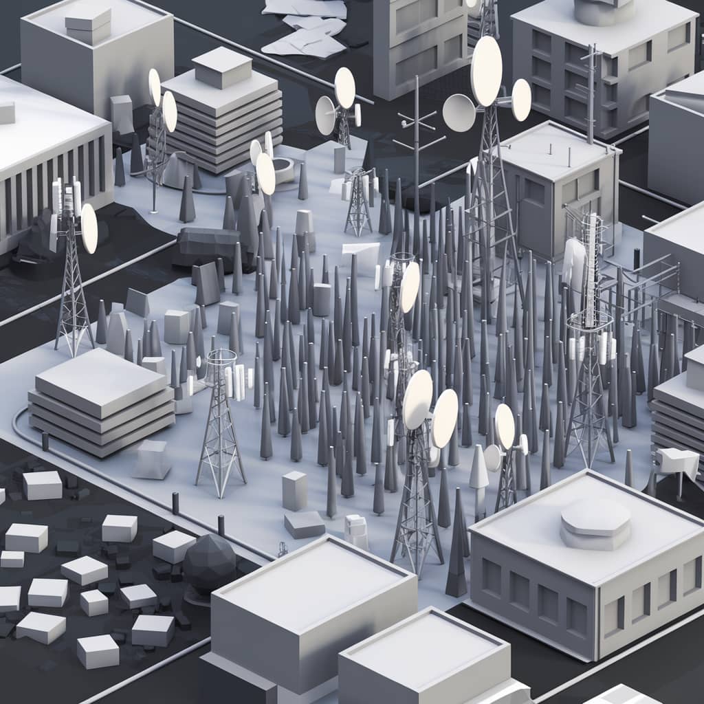 City full of telecommunication